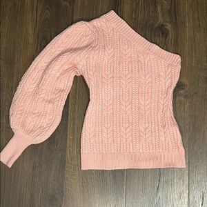 Glam Off-the-Shoulder Pink Sweater